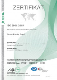 Zertifikat 9001 2015 2019 deutsch